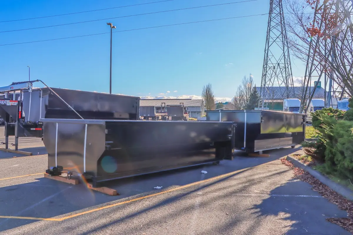 Roll-off dumpster ready for waste disposal at job site for Estate Cleanout Dumpster Rental in Le Roy